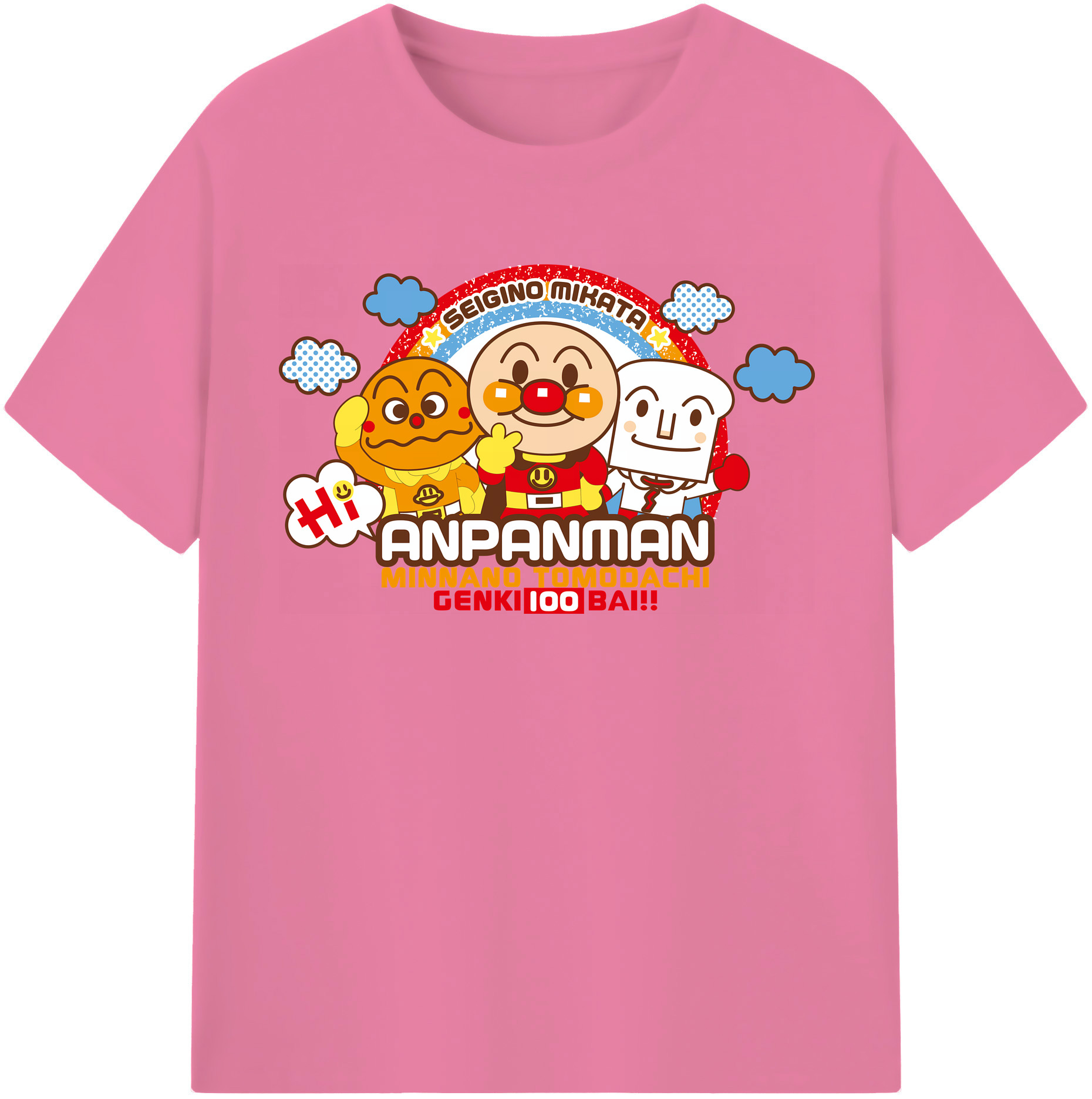 （画像用） アンパンマン Anpanman 綿100％半袖Tシャツ（フロントプリント）